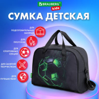 Сумка для занятий BRAUBERG KIDS с ручками, плечевой ремень, 35x25x15 см, "Green ball", 272377 Сумка для занятий BRAUBERG KIDS с ручками, плечевой ремень, 35x25x15 см, "Green ball", 272377