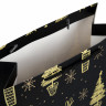 Пакет подарочный новогодний 26,5x12,7x33 см ЗОЛОТАЯ СКАЗКА "Black&Gold", фольга, чёрный, 608236