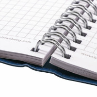 Тетрадь А4 (200x252 мм), BRAUBERG "Office PRO", под кожу, гребень, 80 л., синяя, 111048