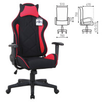 Кресло компьютерное BRABIX "GT Racer GM-101", подушка, ткань, черное/красное, 531820 Кресло компьютерное BRABIX "GT Racer GM-101", подушка, ткань, черное/красное, 531820