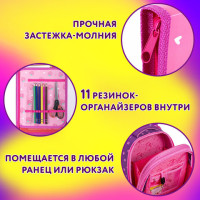 Папка для труда на молнии ЮНЛАНДИЯ А4, 1 отделение, откидная планка, органайзер, "Panda time", 270983