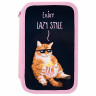 Пенал ПИФАГОР, 3 отделения, ламинированный картон, 19х11 см, "Lazy cat", 272252 Пенал ПИФАГОР, 3 отделения, ламинированный картон, 19х11 см, "Lazy cat", 272252