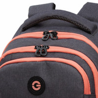 Рюкзак GRIZZLY школьный, анатом. спинка, 2 отделения, д/дев., BLACK/ORANGE, 41х27х17 см, RD-342-1/2 Рюкзак GRIZZLY школьный, анатом. спинка, 2 отделения, д/дев., BLACK/ORANGE, 41х27х17 см, RD-342-1/2