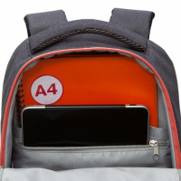 Рюкзак GRIZZLY школьный, анатом. спинка, 2 отделения, д/дев., BLACK/ORANGE, 41х27х17 см, RD-342-1/2 Рюкзак GRIZZLY школьный, анатом. спинка, 2 отделения, д/дев., BLACK/ORANGE, 41х27х17 см, RD-342-1/2