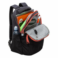 Рюкзак GRIZZLY школьный, анатом. спинка, 2 отделения, д/дев., BLACK/ORANGE, 41х27х17 см, RD-342-1/2 Рюкзак GRIZZLY школьный, анатом. спинка, 2 отделения, д/дев., BLACK/ORANGE, 41х27х17 см, RD-342-1/2
