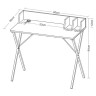 Стол на металлокаркасе BRABIX "LOFT CD-007", 800х500х840 мм, органайзер, комбинированный, 641227