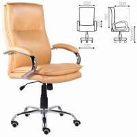 Кресло офисное BRABIX PREMIUM "Cuba EX-542", экокожа, бежевое, 532551 Кресло офисное BRABIX PREMIUM "Cuba EX-542", экокожа, бежевое, 532551