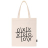 Сумка-шоппер BRAUBERG PREMIUM, канвас, 40х35 см, на кнопке, карман, бежевый, "Tic-tac-toe", 271902