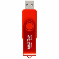 Флеш-диск 64 GB SMARTBUY Twist USB 3.0, красный, SB064GB3TWR Флеш-диск 64 GB SMARTBUY Twist USB 3.0, красный, SB064GB3TWR