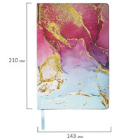 Блокнот А5 (143x210 мм), BRAUBERG VISTA "Marble", под кожу, гибкий, 80 л., 112063