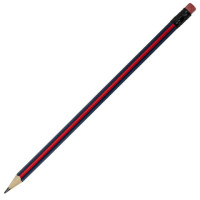 Карандаш чернографитный BRAUBERG, 1 шт., "Stripes", HB, трехгранный, с ластиком, корпус синий/красный, 181294 Карандаш чернографитный BRAUBERG, 1 шт., "Stripes", HB, трехгранный, с ластиком, корпус синий/красный, 181294