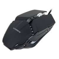 Мышь проводная игровая SONNEN Z5, металл/пластик, 7 кнопок, 800-3200 dpi, RGB-подсветка, черная, 513521 Мышь проводная игровая SONNEN Z5, металл/пластик, 7 кнопок, 800-3200 dpi, RGB-подсветка, черная, 513521