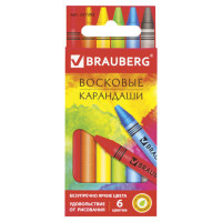 Восковые мелки BRAUBERG "АКАДЕМИЯ", НАБОР 6 цветов, 227282 Восковые мелки BRAUBERG "АКАДЕМИЯ", НАБОР 6 цветов, 227282