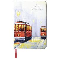 Блокнот А5 (143x210 мм), BRAUBERG VISTA "San Francisco", под кожу, гибкий, 80 л., 112070
