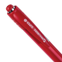 Ручка шариковая автоматическая с грипом BRAUBERG SUPER, СИНЯЯ, корпус красный, узел 0,7 мм, линия письма 0,35 мм., 143371
