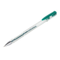 Ручка гелевая STAFF "Basic" GP-789, ЗЕЛЕНАЯ, корпус прозрачный, хромированные детали, узел 0,5 мм, линия письма 0,35 мм, 142791