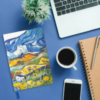 Блокнот А5 (143x210 мм), BRAUBERG VISTA "Van Gogh", под кожу, гибкий, срез фольга, 80 л., 112059 Блокнот А5 (143x210 мм), BRAUBERG VISTA "Van Gogh", под кожу, гибкий, срез фольга, 80 л., 112059