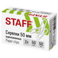 Скрепки большие 50 мм, STAFF, оцинкованные, 50 шт., в картонной коробке, 270452 Скрепки большие 50 мм, STAFF, оцинкованные, 50 шт., в картонной коробке, 270452