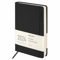 Ежедневник датированный 2024 А5 138x213 мм, BRAUBERG "Flap", под кожу, органайзер, черный, 114969 Ежедневник датированный 2024 А5 138x213 мм, BRAUBERG "Flap", под кожу, органайзер, черный, 114969
