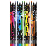 Карандаши цветные MAPED "COLOR PEP'S Black Monster", набор 12 цветов, пластиковый корпус, 862612
