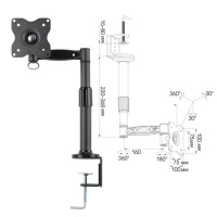 Кронштейн для монитора настольный KROMAX OFFICE-1, VESA 75/100, 10"-24", до 10 кг, 5 степ. свободы, 20030 Кронштейн для монитора настольный KROMAX OFFICE-1, VESA 75/100, 10"-24", до 10 кг, 5 степ. свободы, 20030