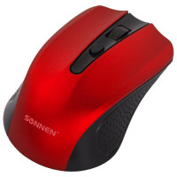 Мышь беспроводная SONNEN V99, USB, 1000/1200/1600 dpi, 4 кнопки, оптическая, красная, 513529 Мышь беспроводная SONNEN V99, USB, 1000/1200/1600 dpi, 4 кнопки, оптическая, красная, 513529