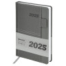Ежедневник датированный 2025, А5, 138х213 мм, BRAUBERG "Pocket", под кожу карман, держатель для ручки, серый, 115910