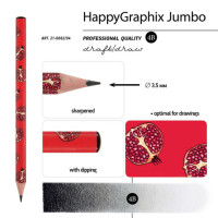 Карандаш чернографитный утолщенный BRUNO VISCONTI "HappyGraphix Jumbo", "Fresh & fruity. Гранат", 4В, 21-0062/04 Карандаш чернографитный утолщенный BRUNO VISCONTI "HappyGraphix Jumbo", "Fresh & fruity. Гранат", 4В, 21-0062/04