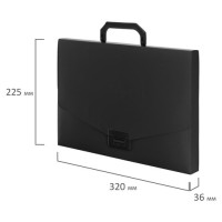 Портфель пластиковый STAFF А4 (320х225х36 мм), без отделений, черный, 229241 Портфель пластиковый STAFF А4 (320х225х36 мм), без отделений, черный, 229241