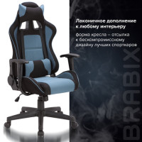 Кресло компьютерное BRABIX "GT Racer GM-100", две подушки, ткань, черное/голубое, 531818 Кресло компьютерное BRABIX "GT Racer GM-100", две подушки, ткань, черное/голубое, 531818