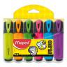 Текстмаркеры MAPED (Франция), НАБОР 6 шт., АССОРТИ, "Fluo Pep's Classic", скошенный наконечник, 1-5 мм, 742557