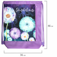 Мешок для обуви ЮНЛАНДИЯ с ручками, боковой карман на молнии, 46х36 см, "Flowers", 271065 Мешок для обуви ЮНЛАНДИЯ с ручками, боковой карман на молнии, 46х36 см, "Flowers", 271065