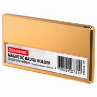 Бейдж магнитный золотистый 34х70 мм с окошком 14х65 мм, BRAUBERG MAGNETIC, 237465 Бейдж магнитный золотистый 34х70 мм с окошком 14х65 мм, BRAUBERG MAGNETIC, 237465
