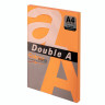 Бумага цветная DOUBLE A, А4, 75 г/м2, 100 л., неон, оранжевая